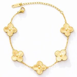 18K Gold Clover Bracelet (7700)
